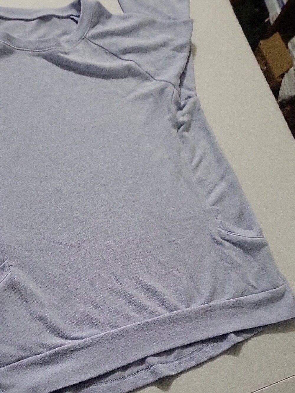 Light Lavender Long-Sleeve Women's Top with Pockets - Picture 3 of 5